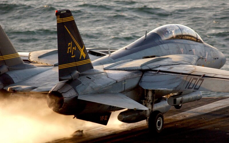 Fighter Jet on Aircraft Carrier — Gray, Dramatic, Sunset, Photograph, Aircraft Carrier, Ocean