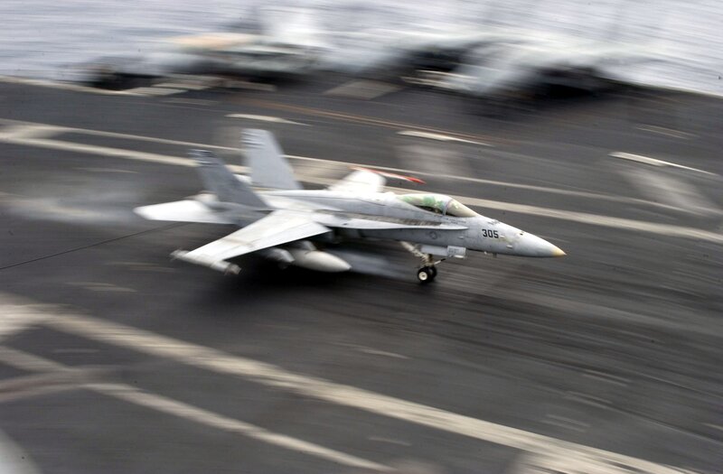 Fighter Jet on Aircraft Carrier — Gray, Dynamic, Photograph, Aircraft Carrier