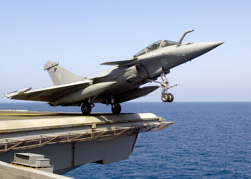 Fighter Jet on Aircraft Carrier — Gray, Photograph