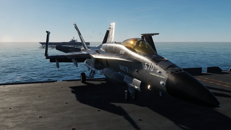 Fighter Jet on Aircraft Carrier — Gray, Serene