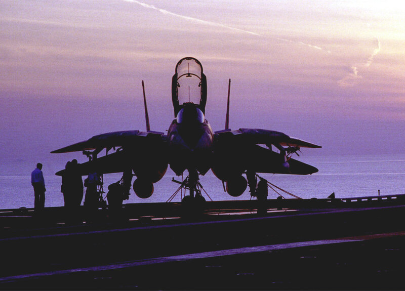 Fighter Jet on Aircraft Carrier — Purple