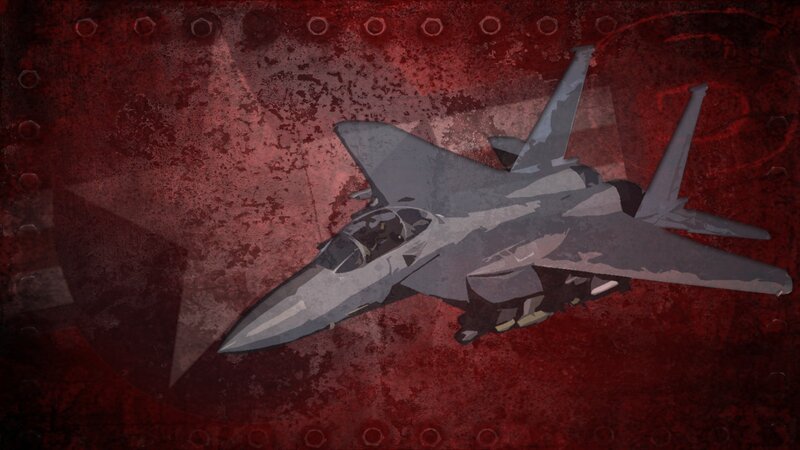 Fighter Jet on Red Background — Dramatic
