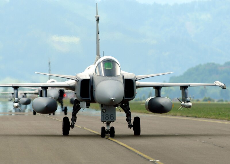 Fighter jet on runway