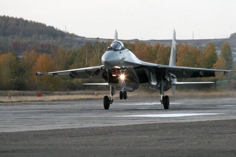 Fighter jet on runway