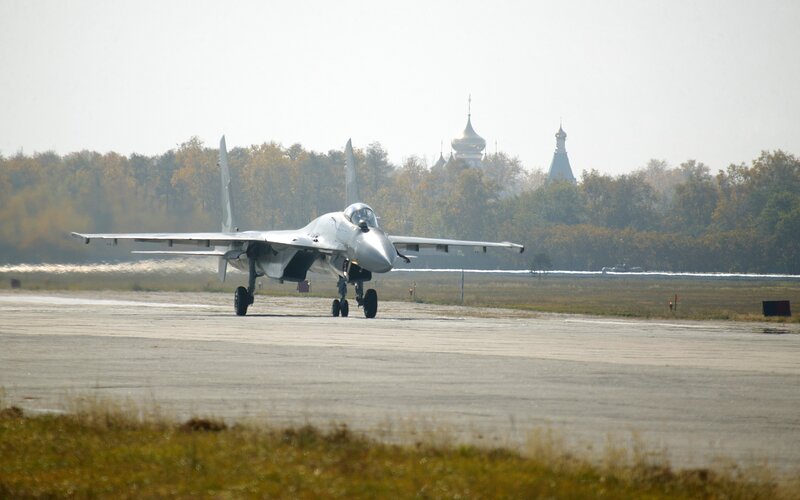Fighter jet on runway