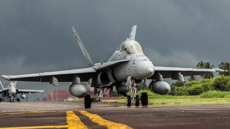 Fighter Jet on Runway — Gray, Dramatic, Photograph, Aircraft