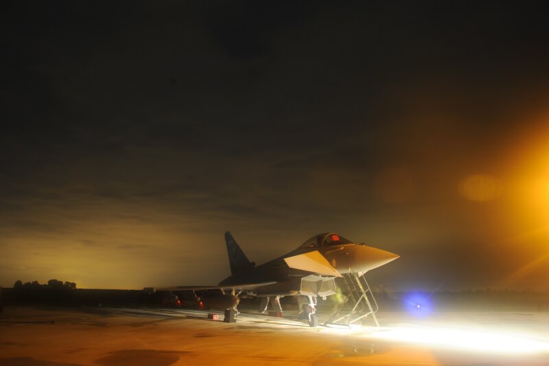 Fighter Jet on Tarmac — Black