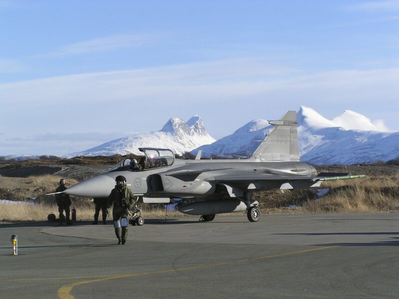 Fighter Jet on Tarmac — Gray, Cold