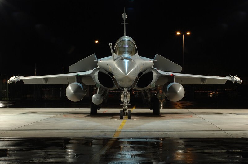 Fighter Jet on Tarmac — Gray, Dramatic, Night, Photograph, Aircraft, Runway