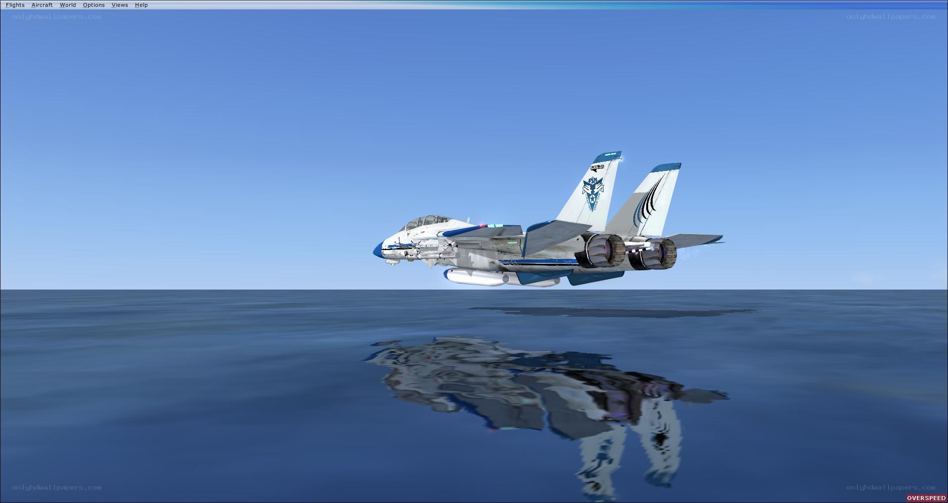 fighter jet over ocean