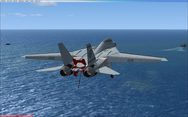 Fighter Jet over Ocean — Blue, Calm