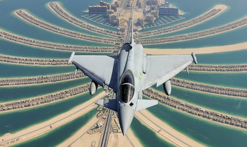 Fighter Jet over Palm Island