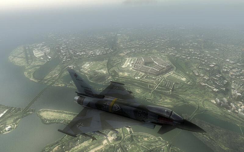 Fighter jet over Washington D.C.