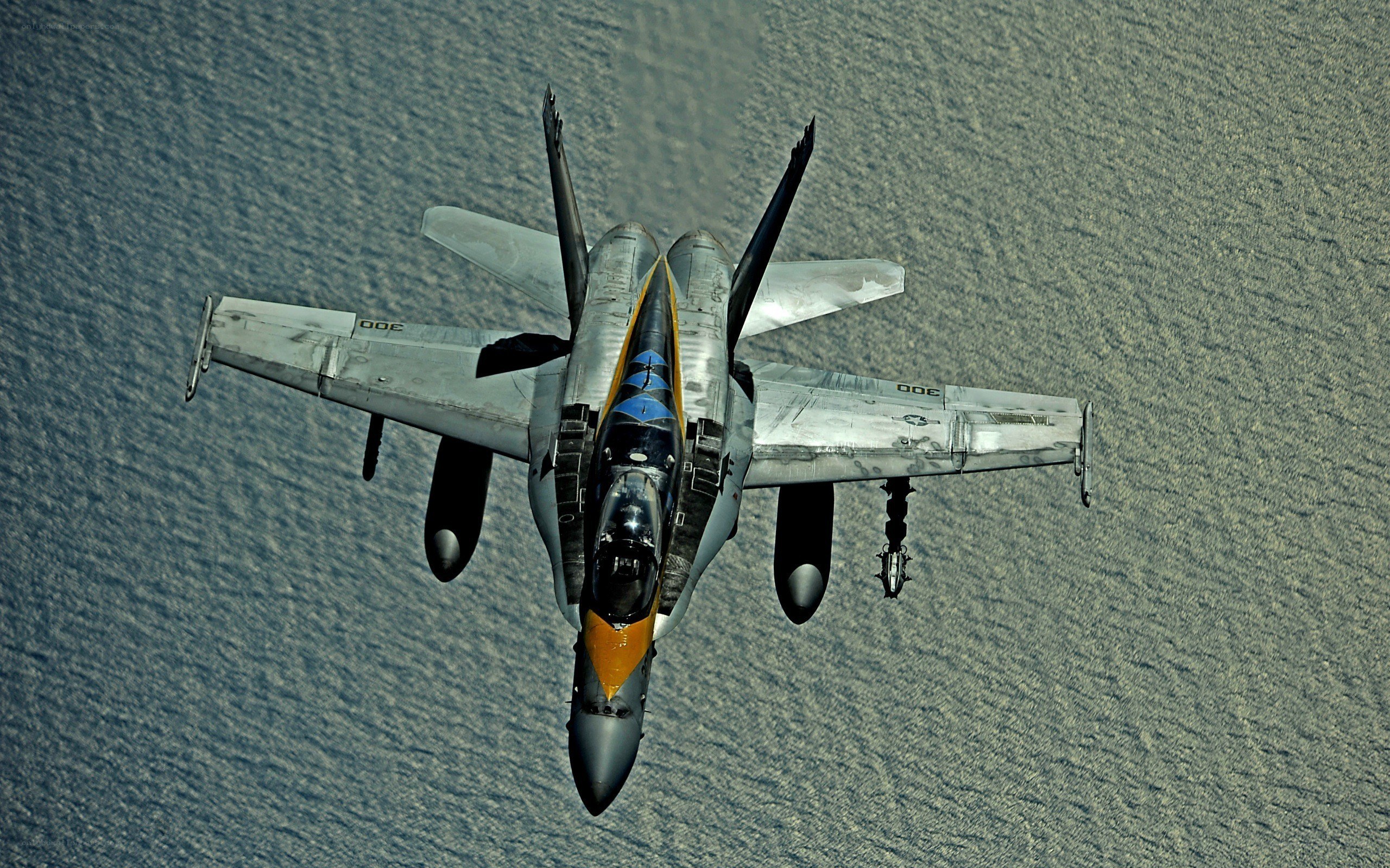 fighter jet over water