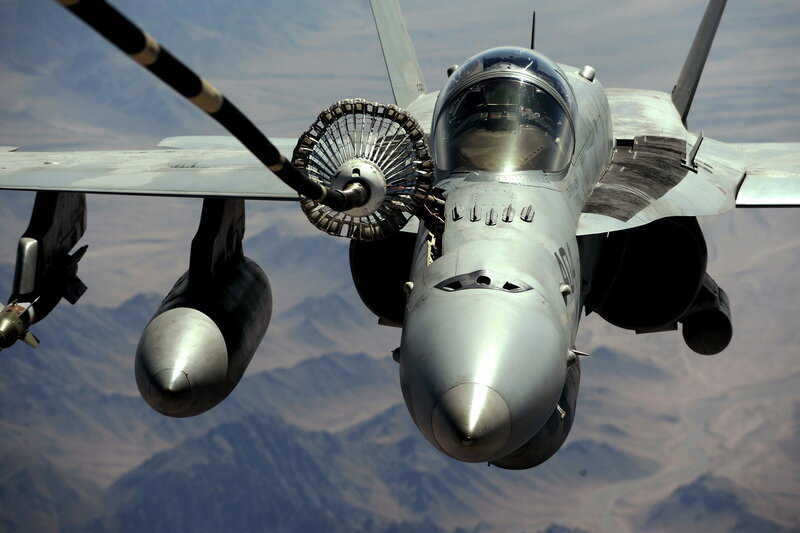 Fighter Jet Refueling — Gray, Dramatic, Afternoon, Photograph, Aircraft, Refueling Probe