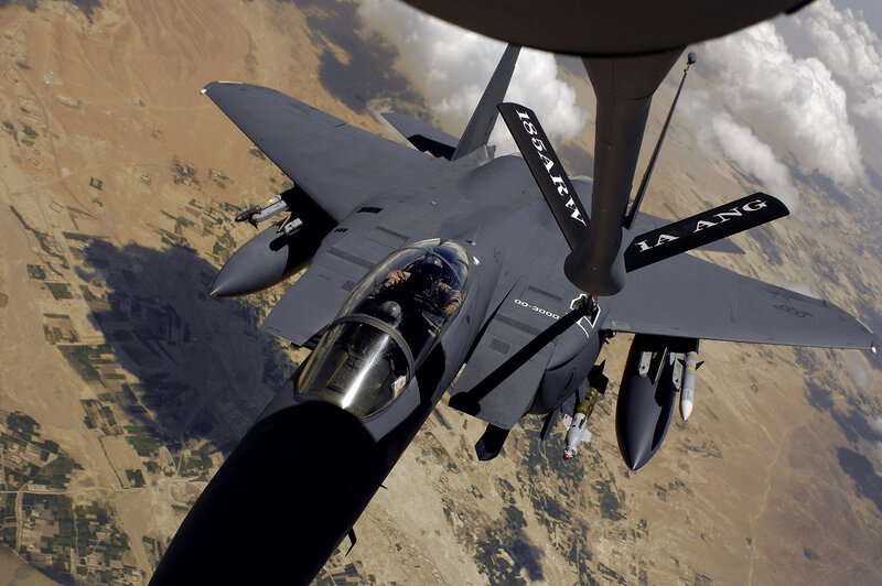 Fighter Jet Refueling — Gray, Dramatic, Afternoon, Photograph