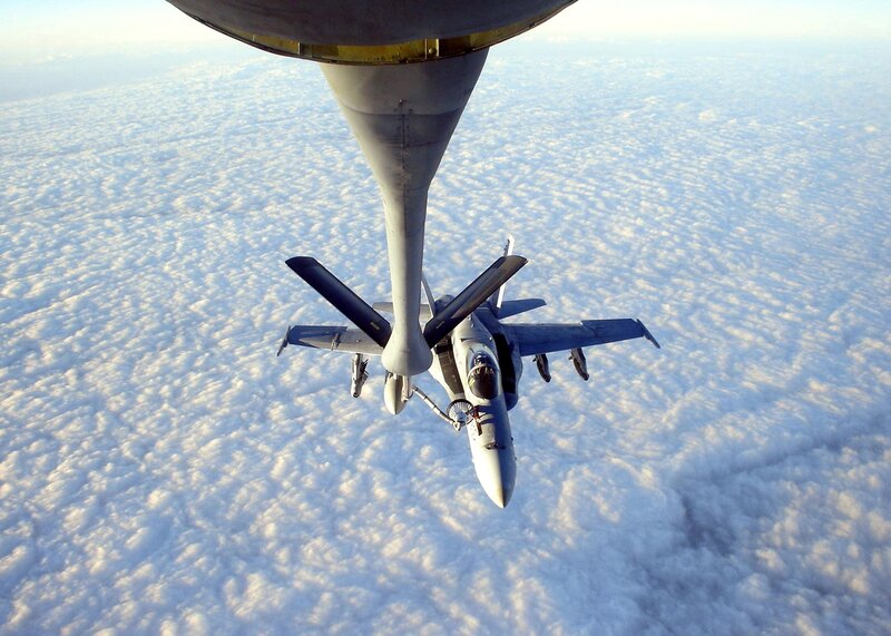 Fighter Jet Refueling — White