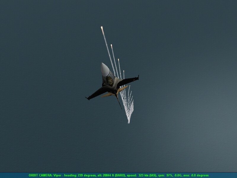 Fighter Jet Releasing Flares — Gray, Dramatic, 3d Render, Sky