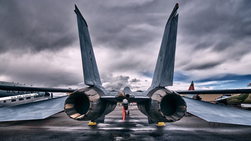 Fighter Jet Tail View