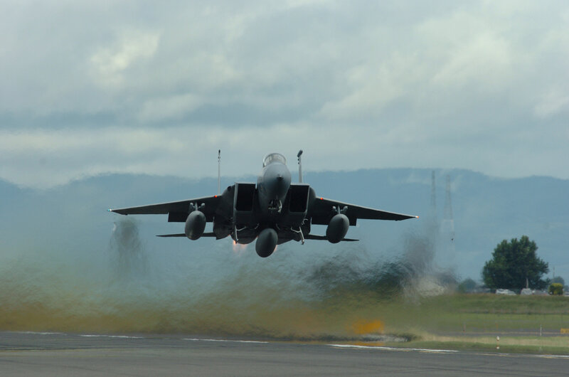 fighter jet taking off