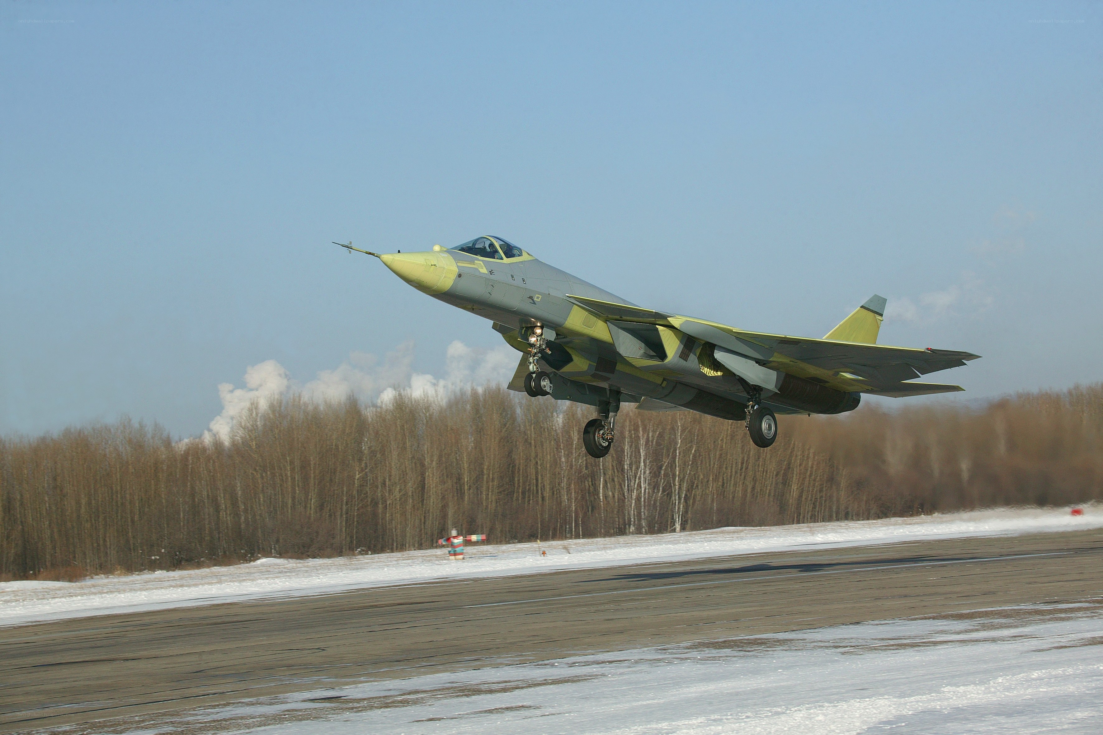 Fighter jet taking off