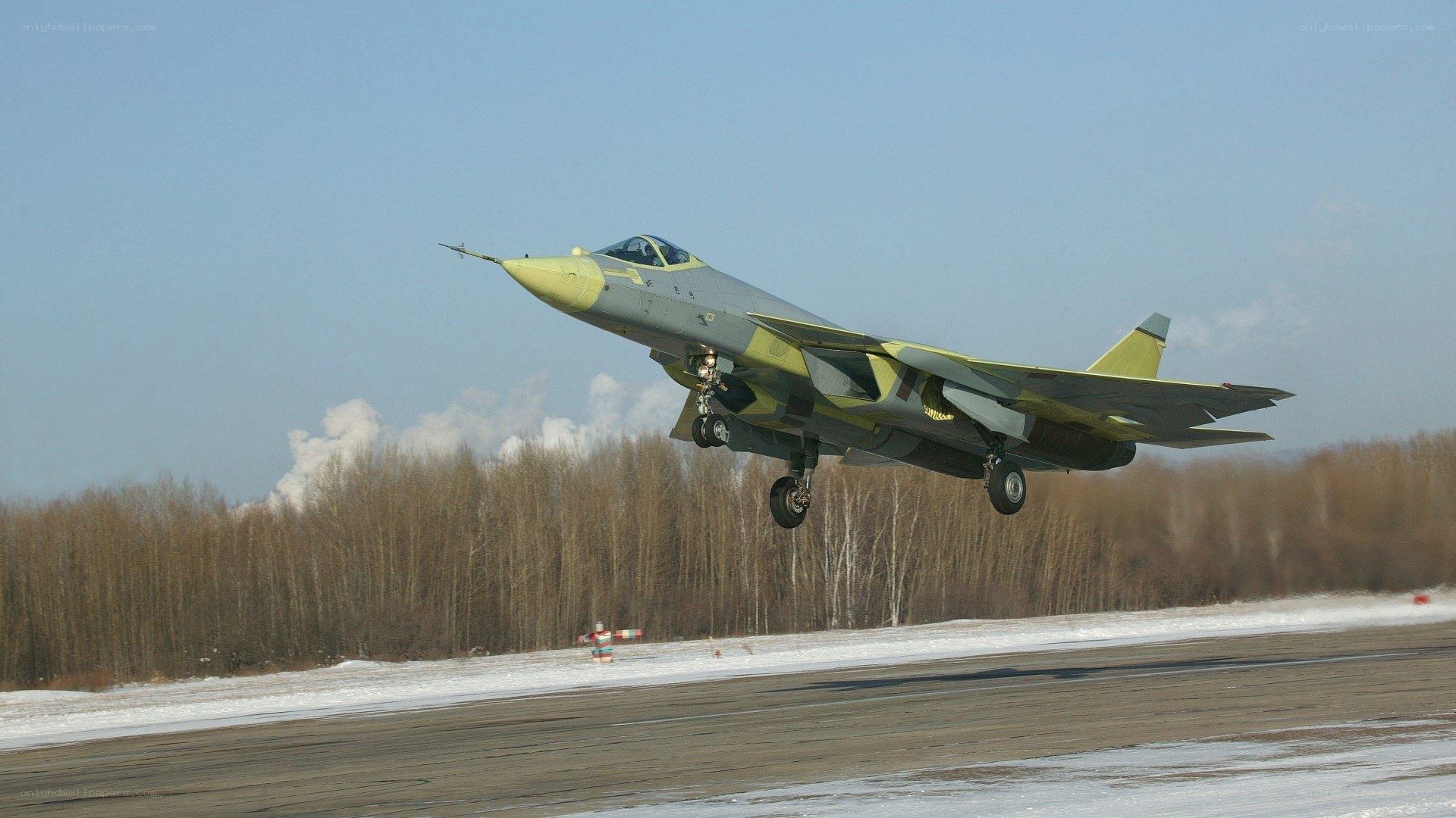 Fighter jet taking off