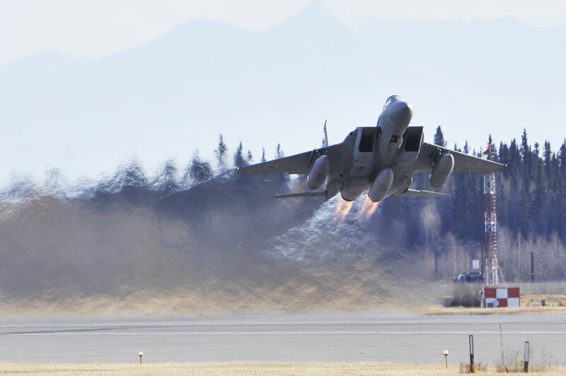 Fighter Jet Taking Off — Gray, Dramatic, Morning, Photograph, Airplane