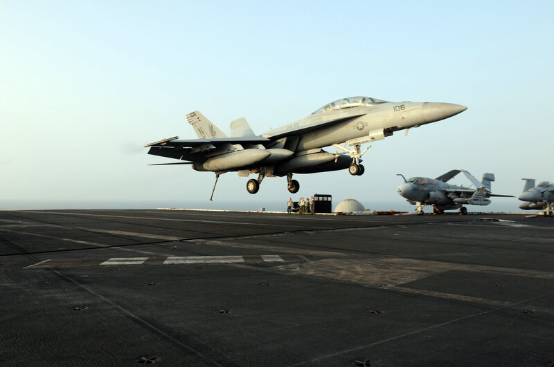 Fighter Jet Taking Off — Gray, Dramatic, Morning