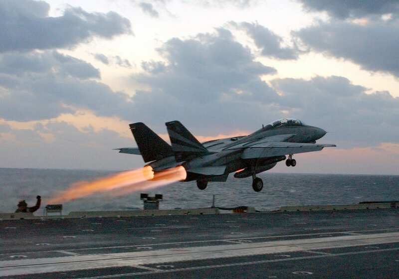 Fighter Jet Taking Off — Gray, Dramatic, Sunset, Photograph