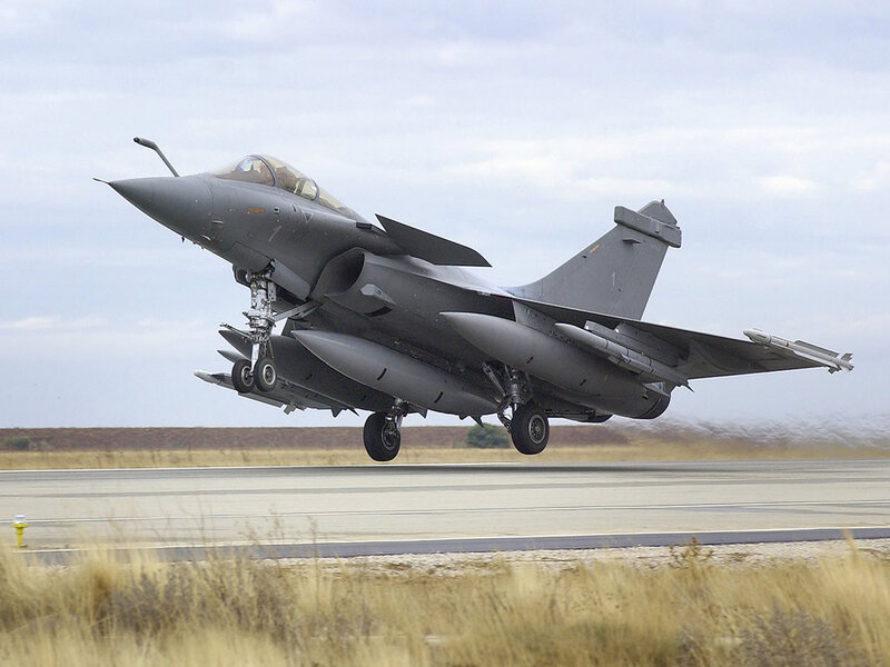 Fighter Jet Taking Off — Gray, Dynamic, Afternoon, Photograph, Runway