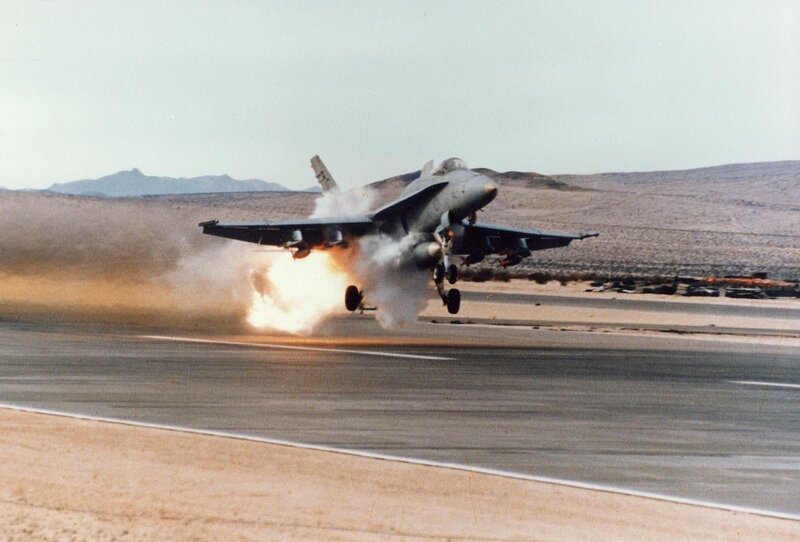 Fighter Jet Taking Off — Gray, Dynamic, Afternoon, Photograph