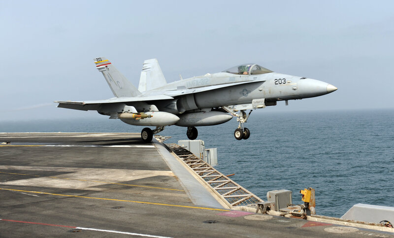 Fighter Jet Taking Off — Ocean