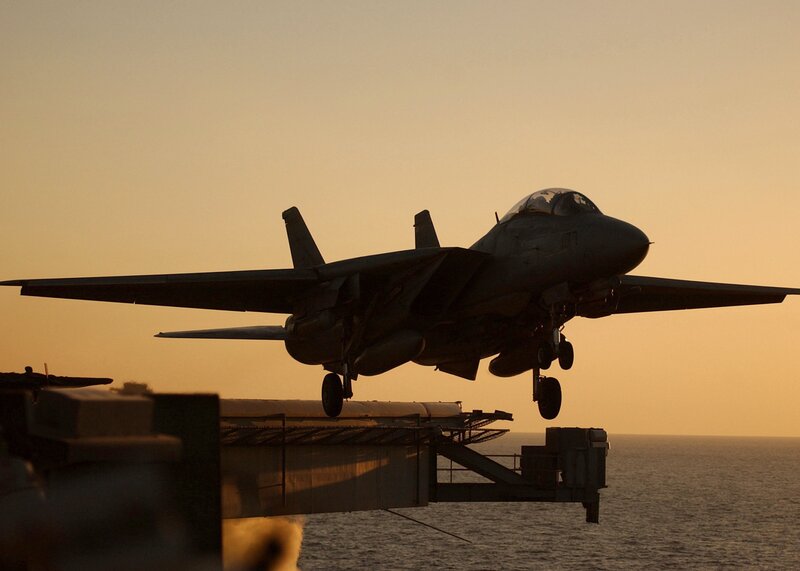 Fighter Jet Taking Off — Orange, Dramatic