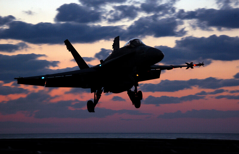 Fighter Jet Taking Off — Purple