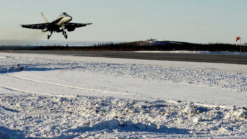 Fighter Jet Taking Off — White