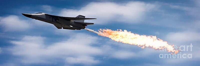 Fighter Jet with Afterburner — Blue