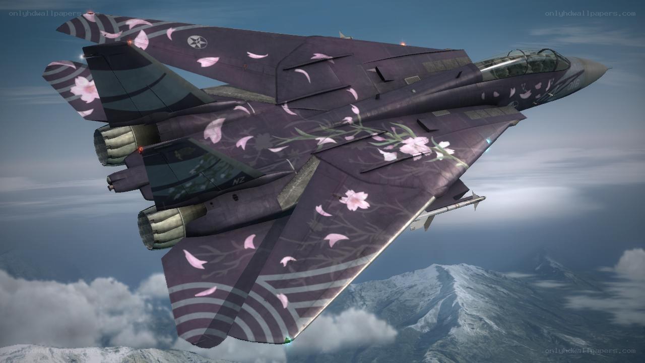 fighter jet with cherry blossom livery