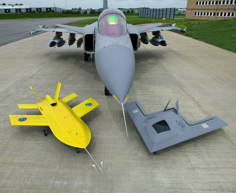 Fighter jet with drones