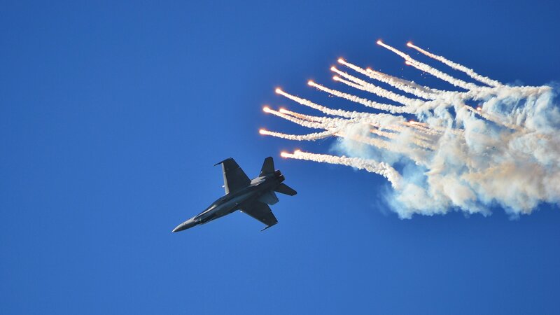 Fighter Jet with Flares