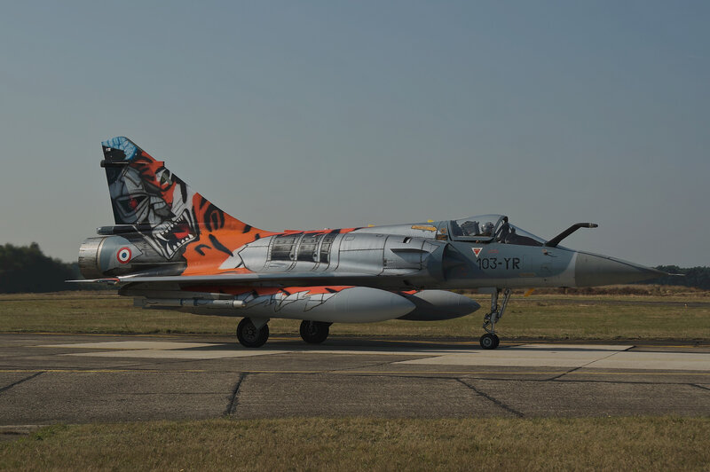 fighter jet with tiger livery