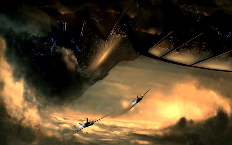 Fighter Jets Attacking Ship