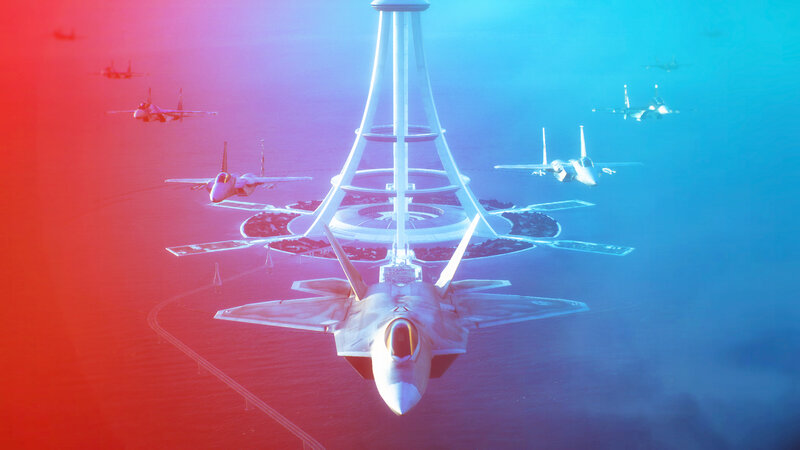 Fighter Jets Flying — Red