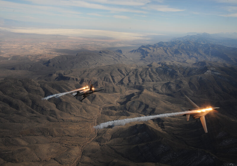 Fighter jets in aerial combat