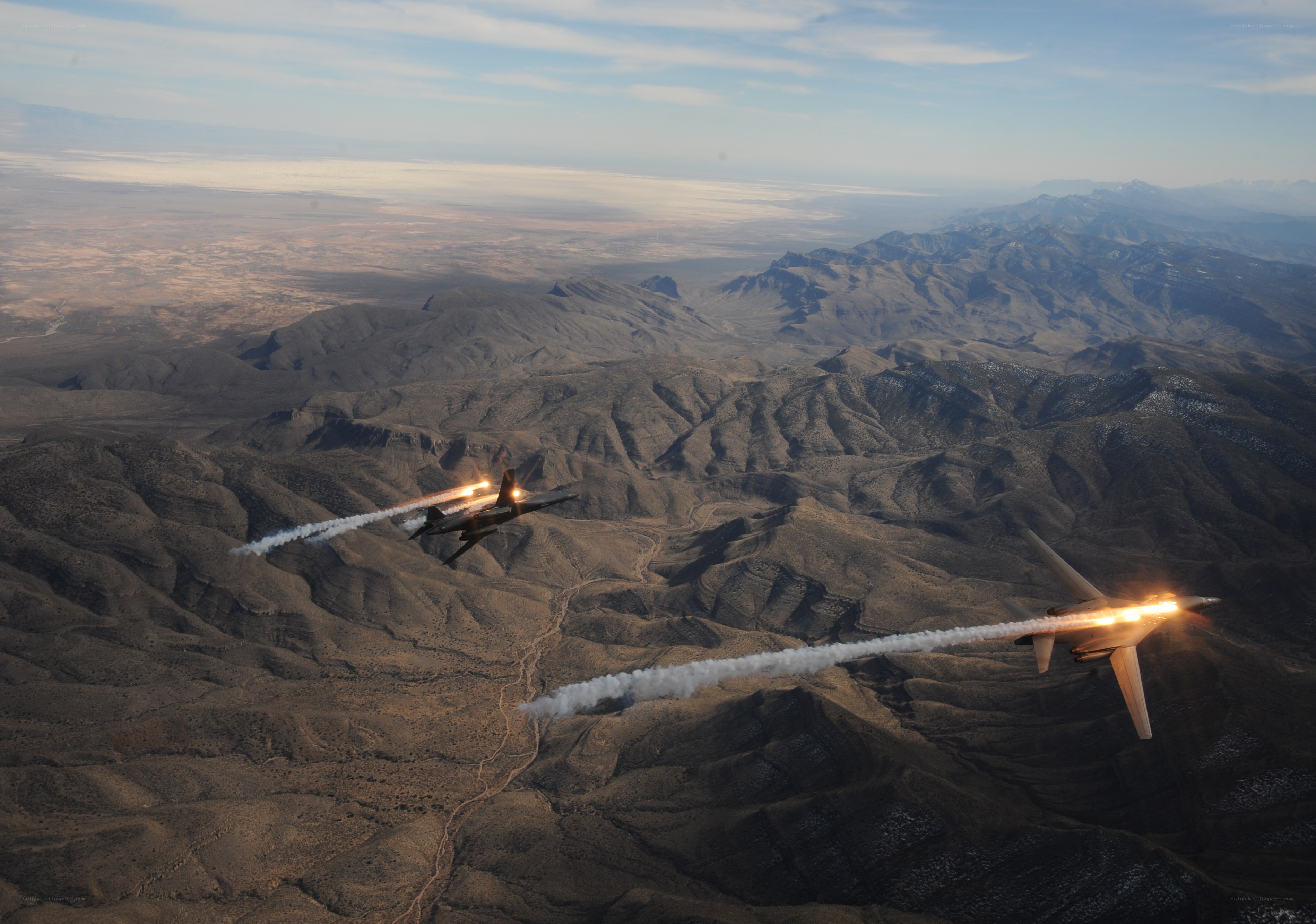 Fighter jets in aerial combat