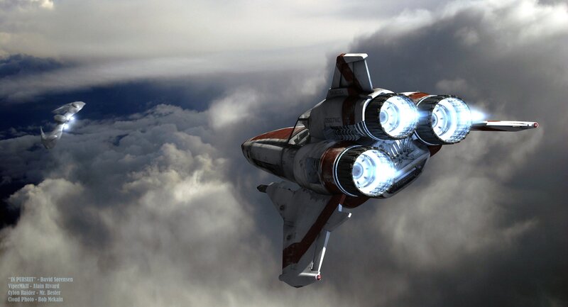 Fighter Jets in Clouds — Gray, Dramatic