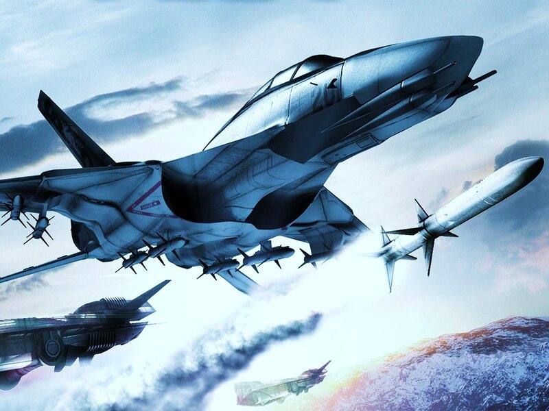 Fighter Jets in Combat — Blue, Dramatic, Digital Art
