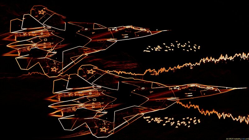 Fighter Jets in Flight — Black