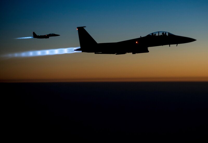 Fighter Jets in Flight — Blue, Dramatic, Sunset, Photograph