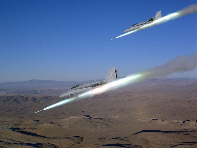 Fighter Jets in Flight — Blue, Dramatic