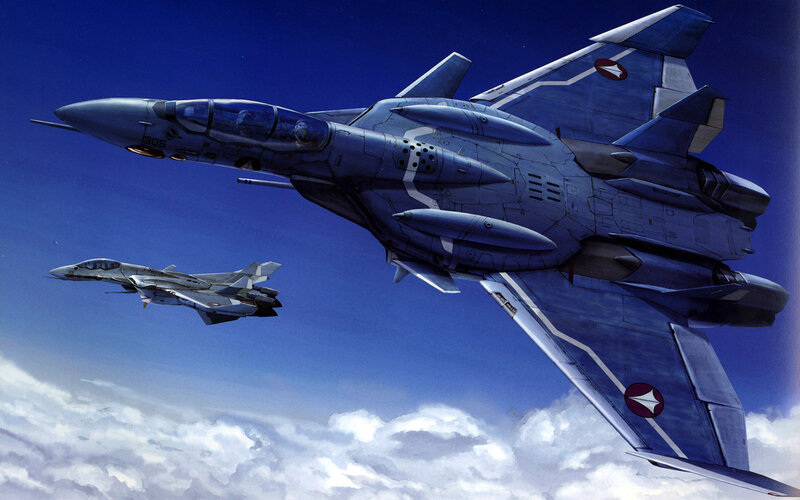 Fighter Jets in Flight — Blue